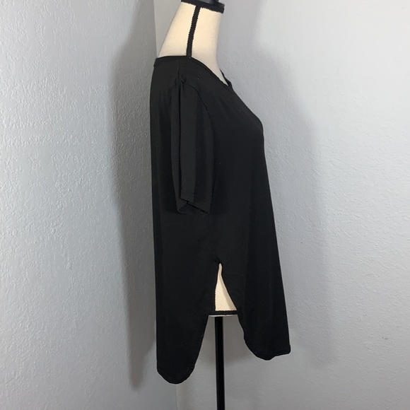 SHEIN Black Dolphin Hem Basic Short Sleeve T Shirt size 1XL - Picture 2 of 10